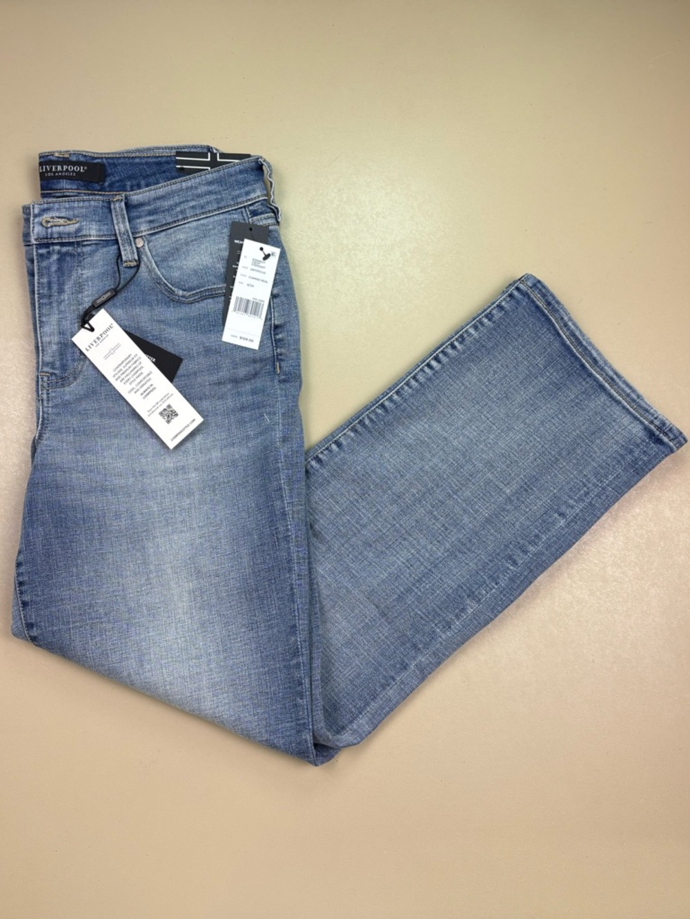 Liverpool Kennedy Crop Straight Jeans 8 29 NWT Light Wash High Rise